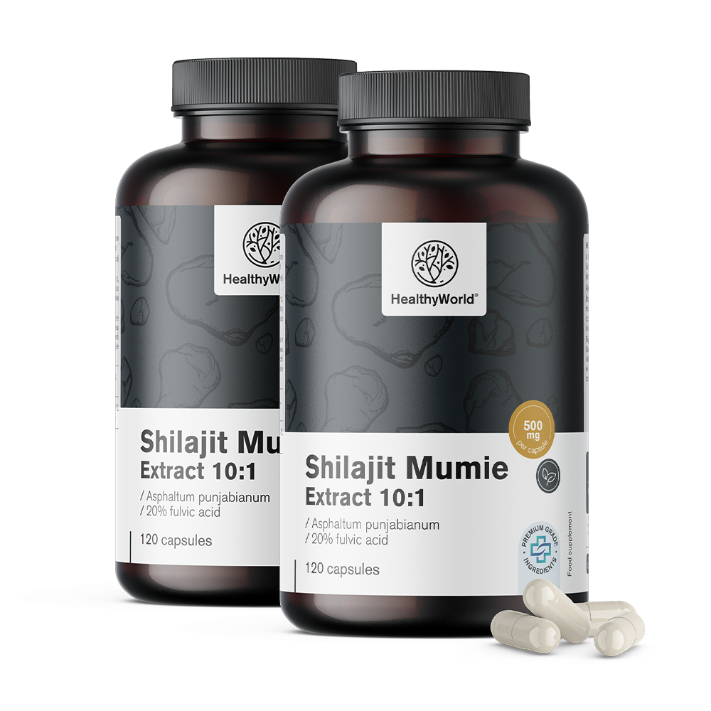 Shilajit Mumie 10:1 em cápsulas
