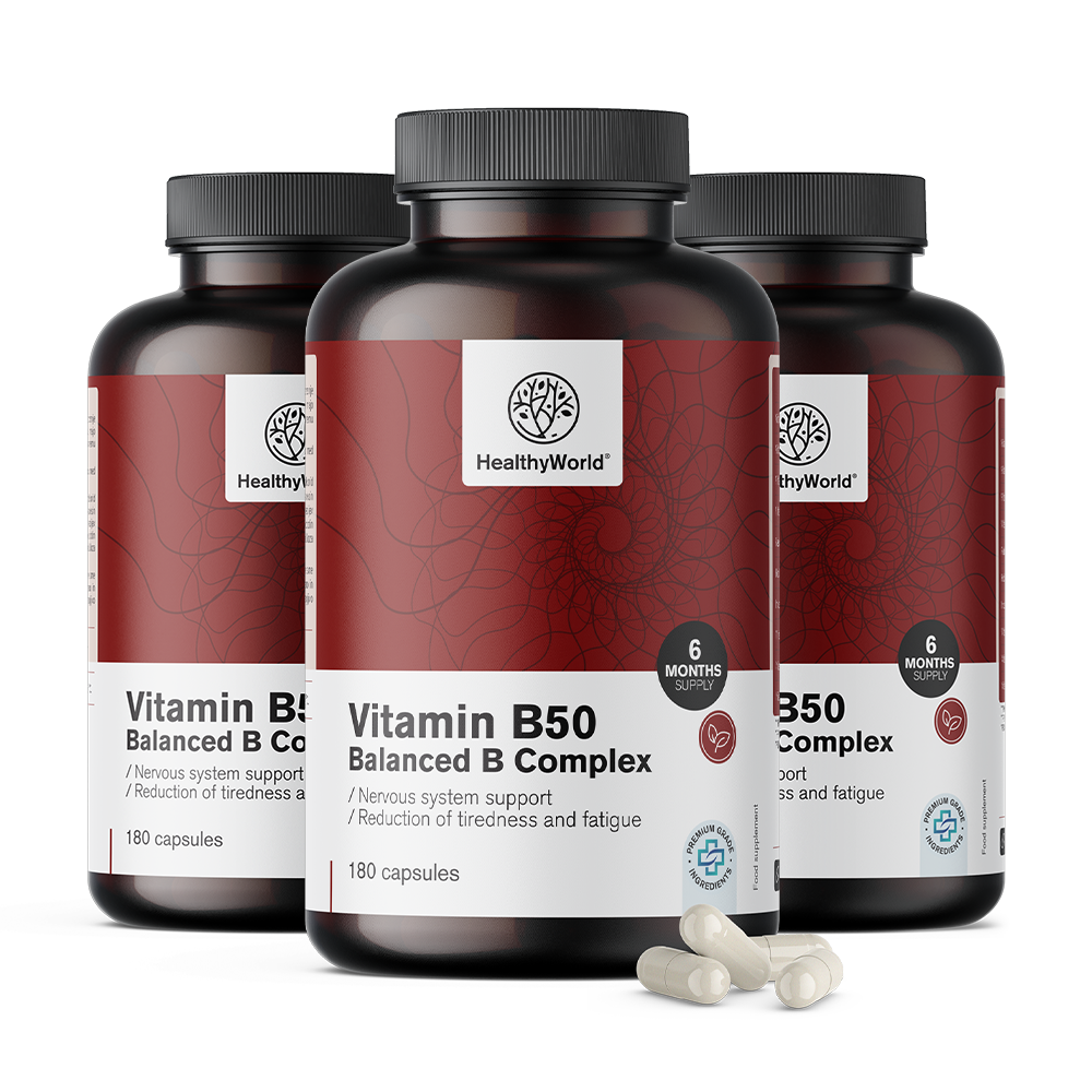 Cápsulas de complexo de vitamina B50