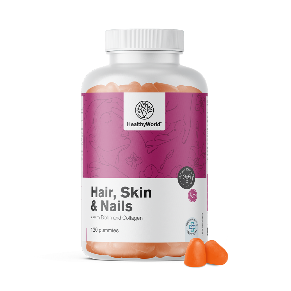 Cabelo, Pele & Unhas - gomas para cabelo, pele e unhas com sabor a citrinos