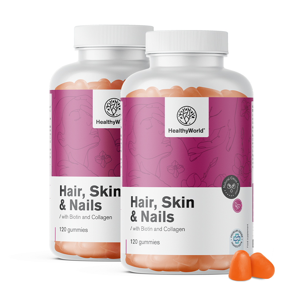 Cabelo, Pele & Unhas - gomas para cabelo, pele e unhas com sabor a citrinos