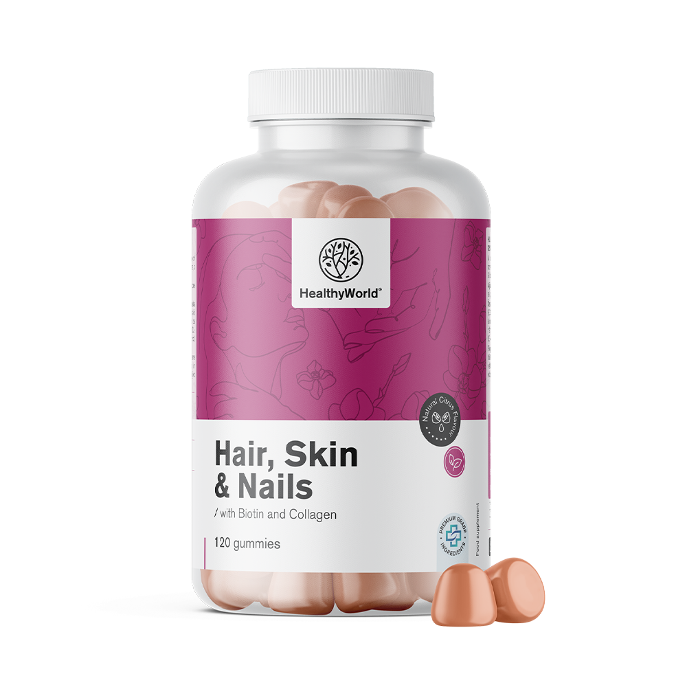 Cabelo, Pele & Unhas - gomas para cabelo, pele e unhas com sabor a citrinos