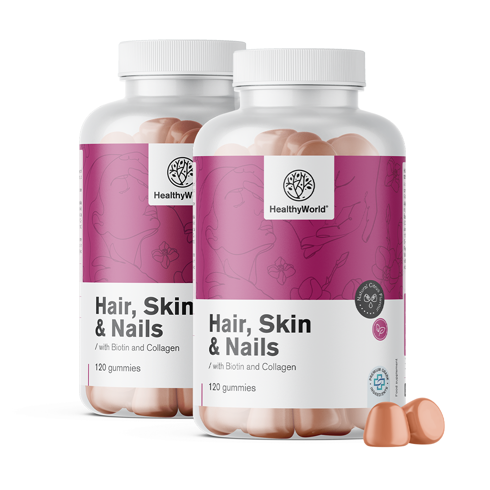 Cabelo, Pele & Unhas - gomas para cabelo, pele e unhas com sabor a citrinos
