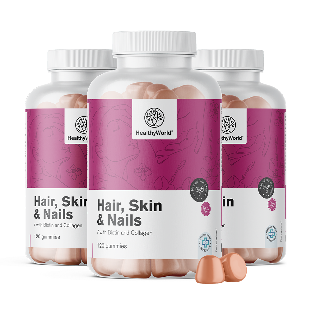 Cabelo, Pele & Unhas - gomas para cabelo, pele e unhas com sabor a citrinos