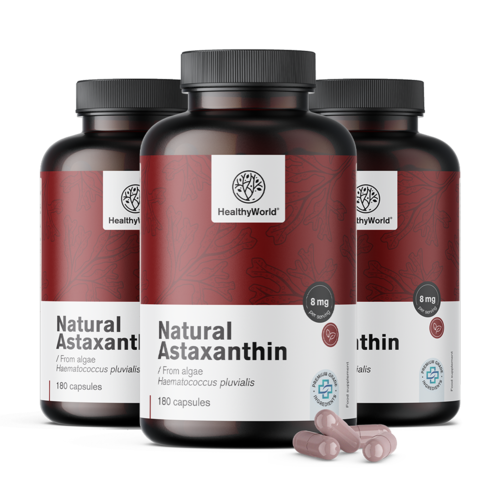 3x Astaxantina natural 160 mg, total de 540 cápsulas