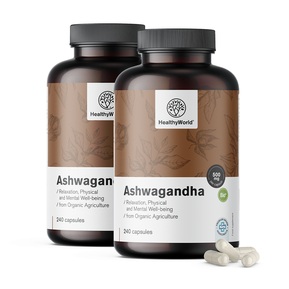Ashwagandha 500 mg em cápsulas.