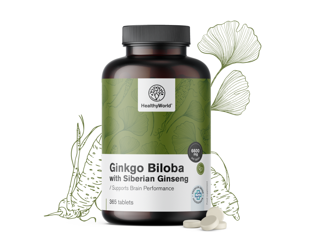 Ginkgo biloba com ginseng siberiano 6600&nbsp;mg