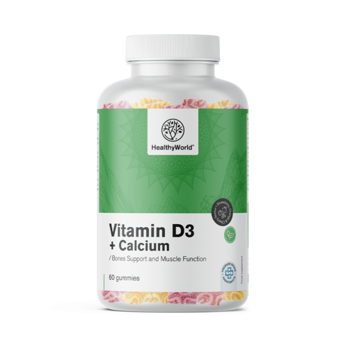 Vitamina D3 + Cálcio, 60 gomas