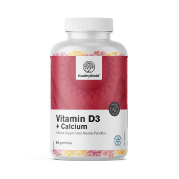 Vitamina D3 + Cálcio, 60 gomas