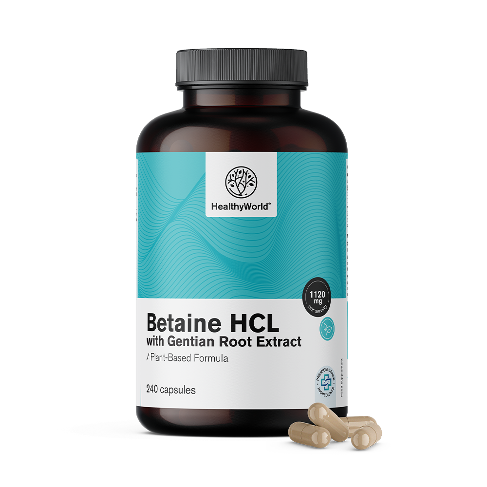 Betaina HCL 1120 mg com genciana