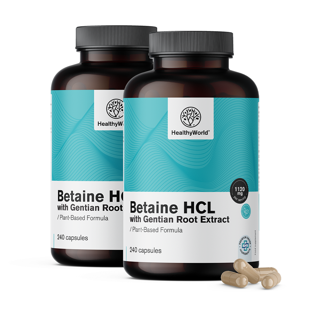 Betaina HCL 1120 mg com genciana