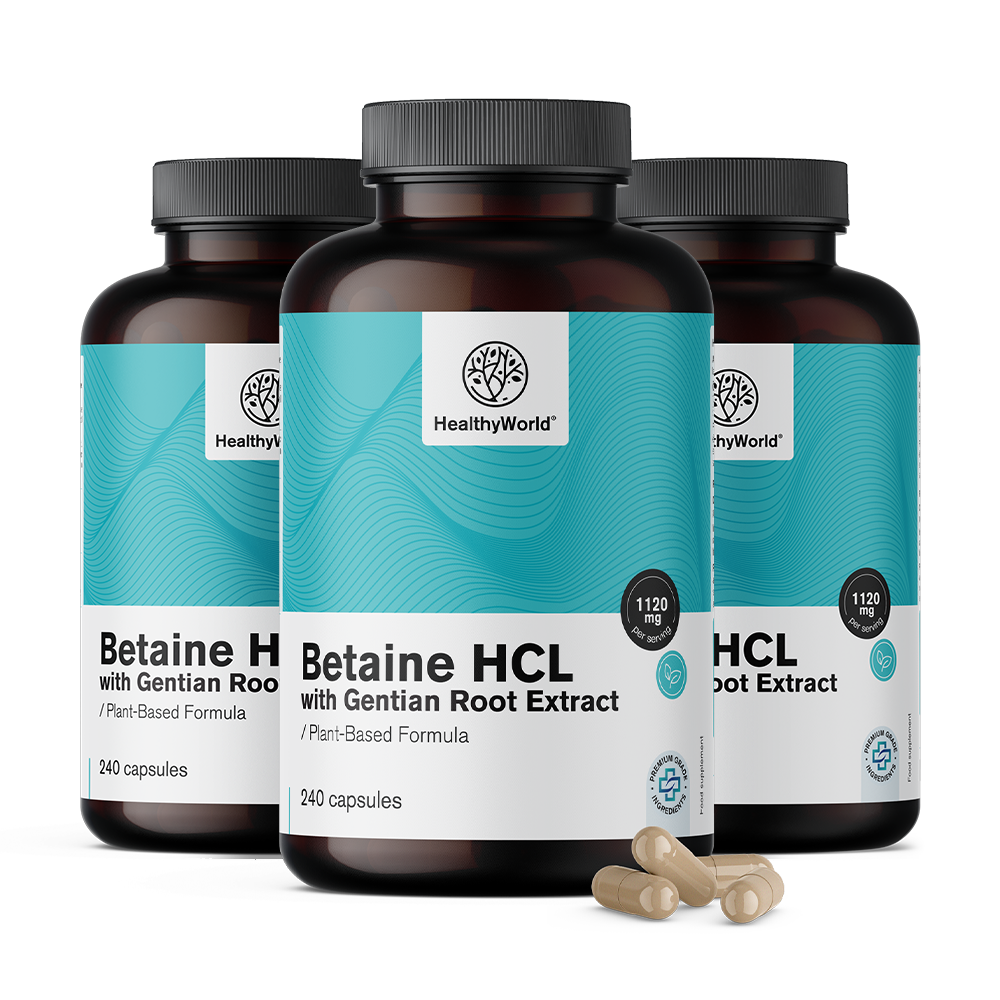 Betaina HCL 1120 mg com genciana