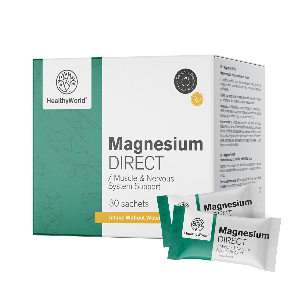 Magnésio DIRECT 400 mg com sabor a laranja
