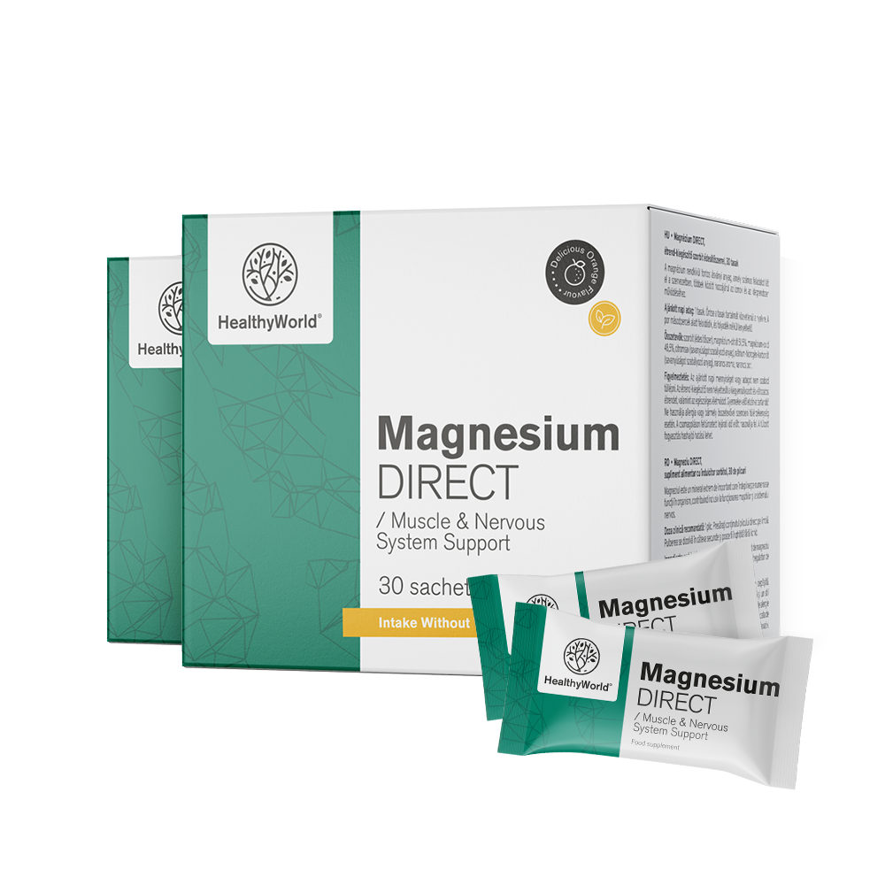 Magnésio DIRECT 400 mg com sabor a laranja