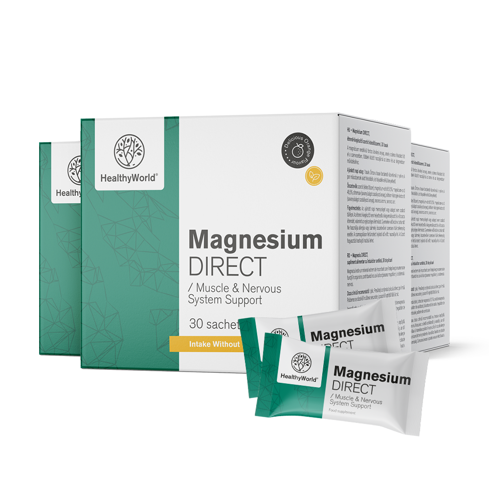 Magnésio DIRECT 400 mg com sabor a laranja
