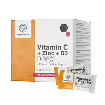 Vitamina C 500 + Zinco + D3 DIRECT, 30 saquetas