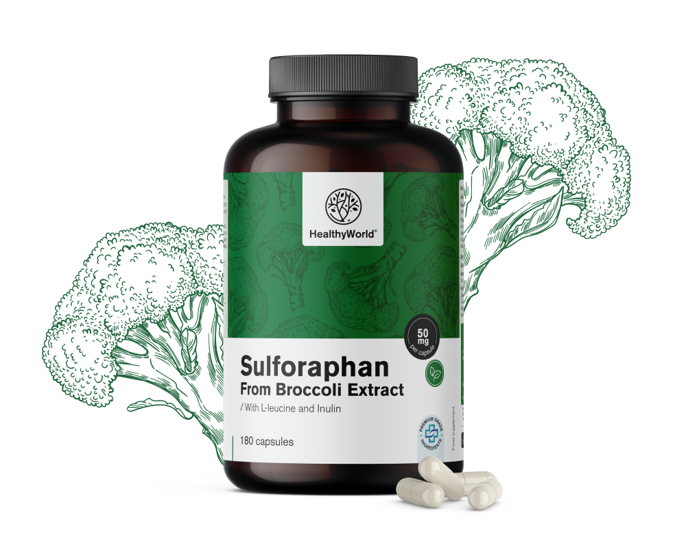 Sulforafano – extrato de brócolos 50&nbsp;mg