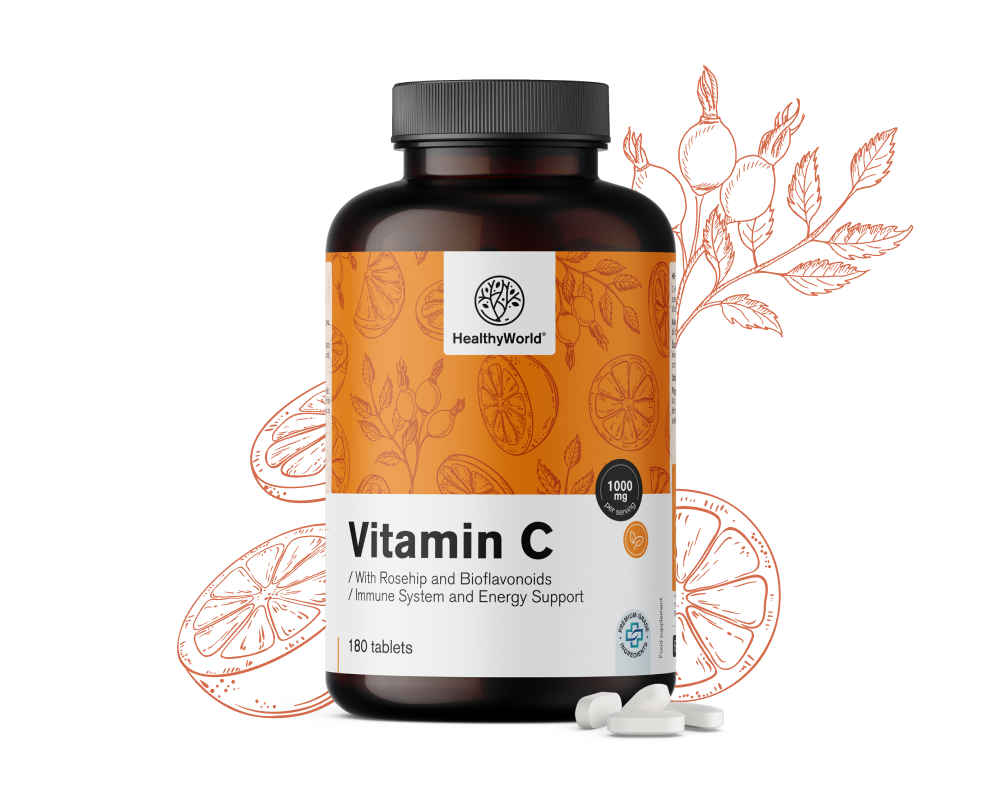 Vitamina C 1000 mg – com rosa mosqueta e bioflavonoides