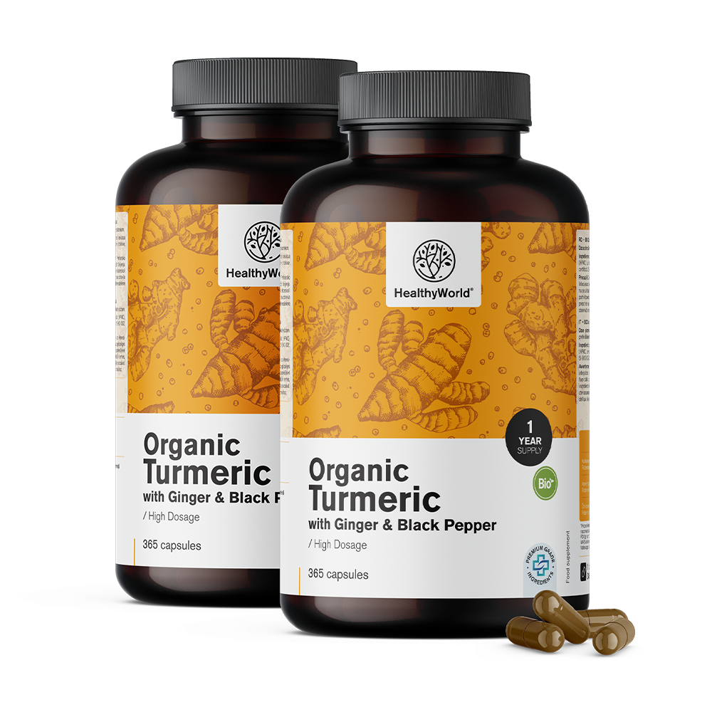 Curcuma BIO 480 mg – com gengibre e pimenta preta