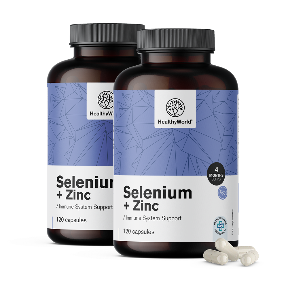 Selénio + zinco.