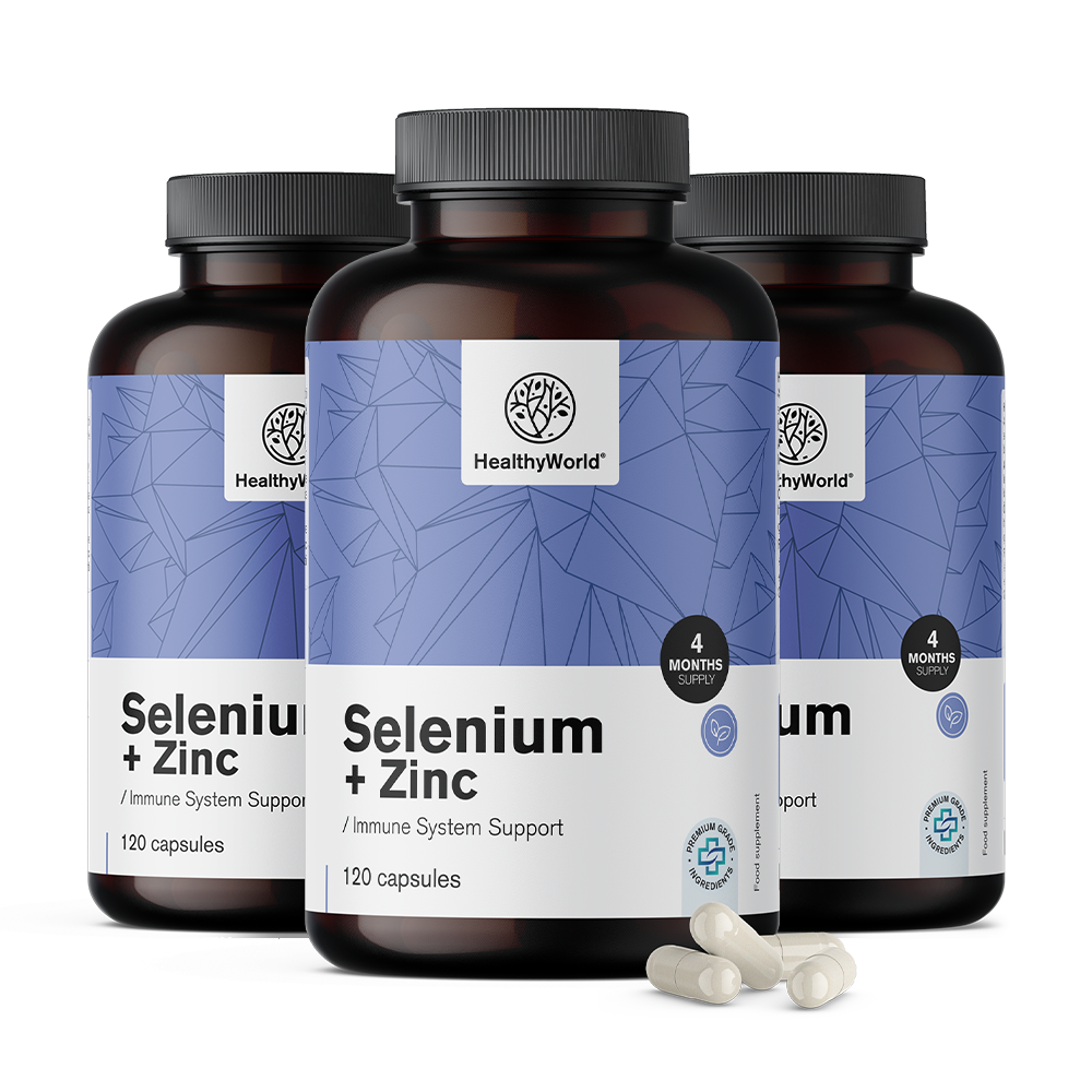 Selénio + zinco.