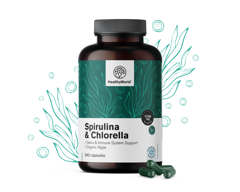 Espirulina e chlorella 1740&nbsp;mg