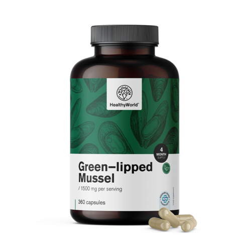 Mexilhão de lábios verdes 1500 mg, 360 cápsulas