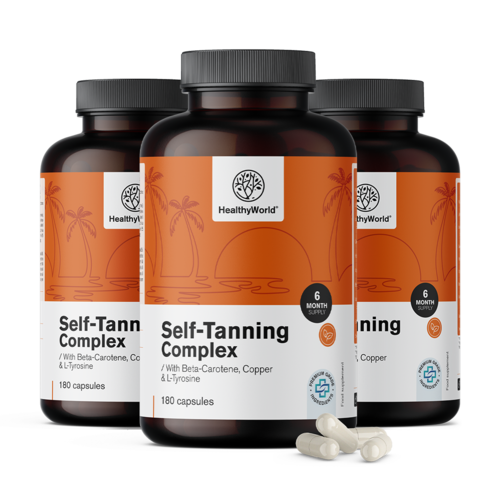 3x Self-Tanning Complex – apoio ao bronzeado natural, total de 540 cápsulas
