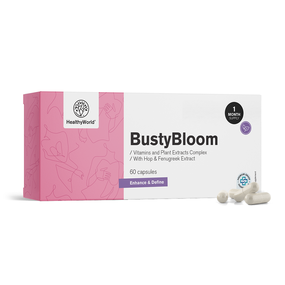 BustyBloom - complexo de vitaminas e extratos de plantas.