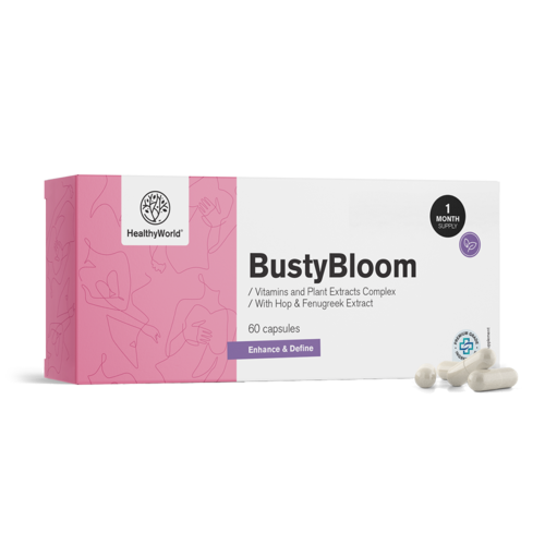 BustyBloom – complexo de vitaminas e extratos vegetais, 60 cápsulas