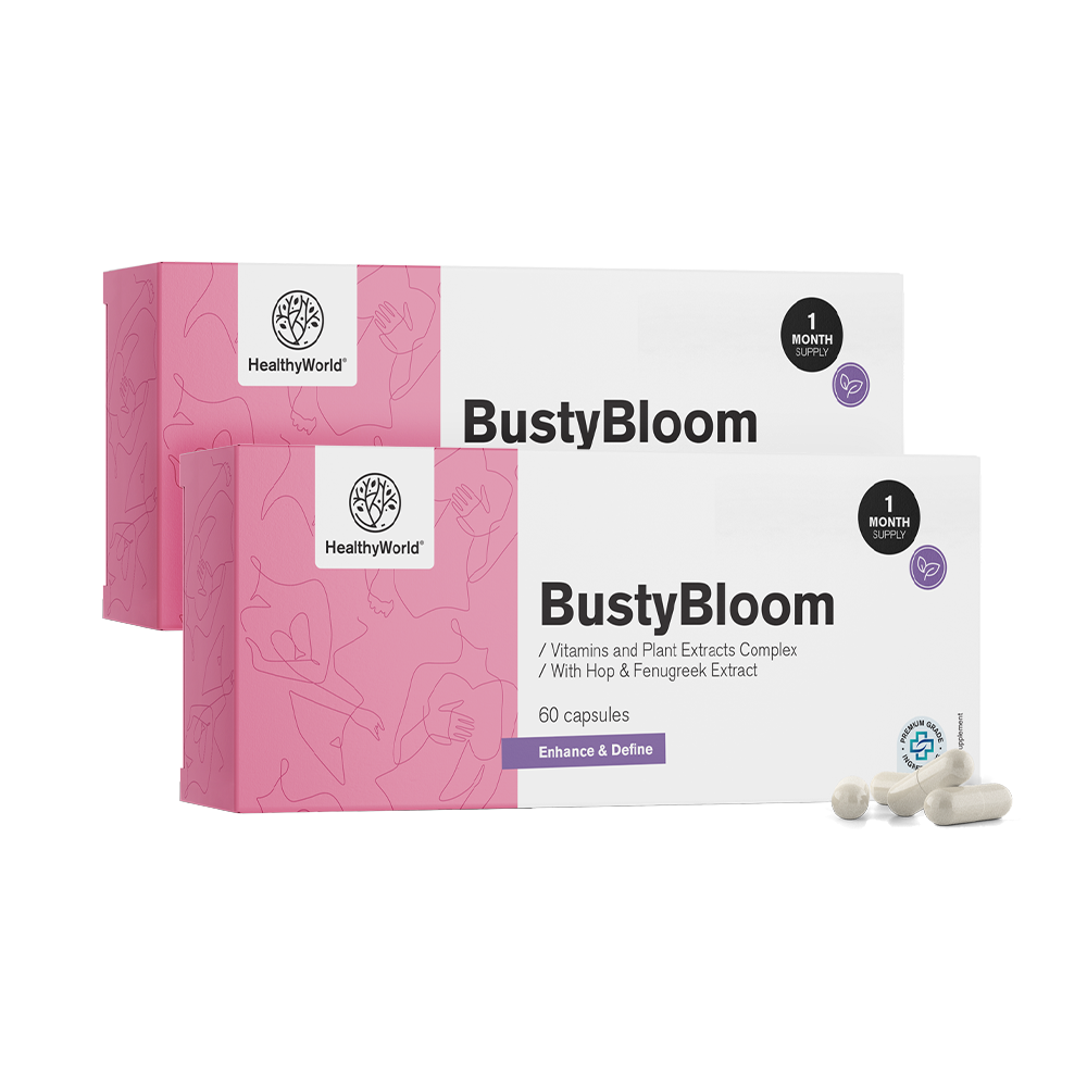 BustyBloom - complexo de vitaminas e extratos de plantas.